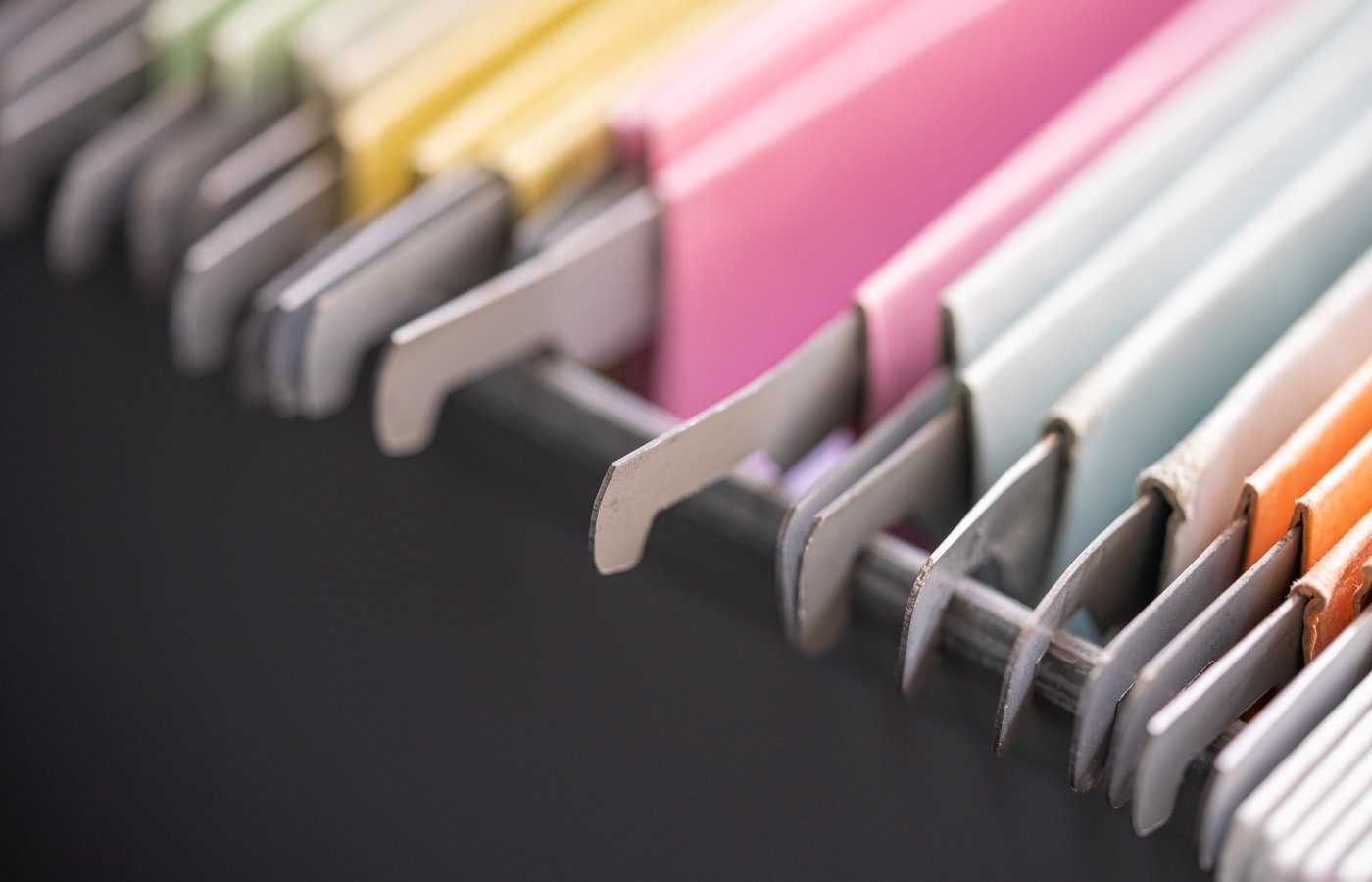close up of files in file folder