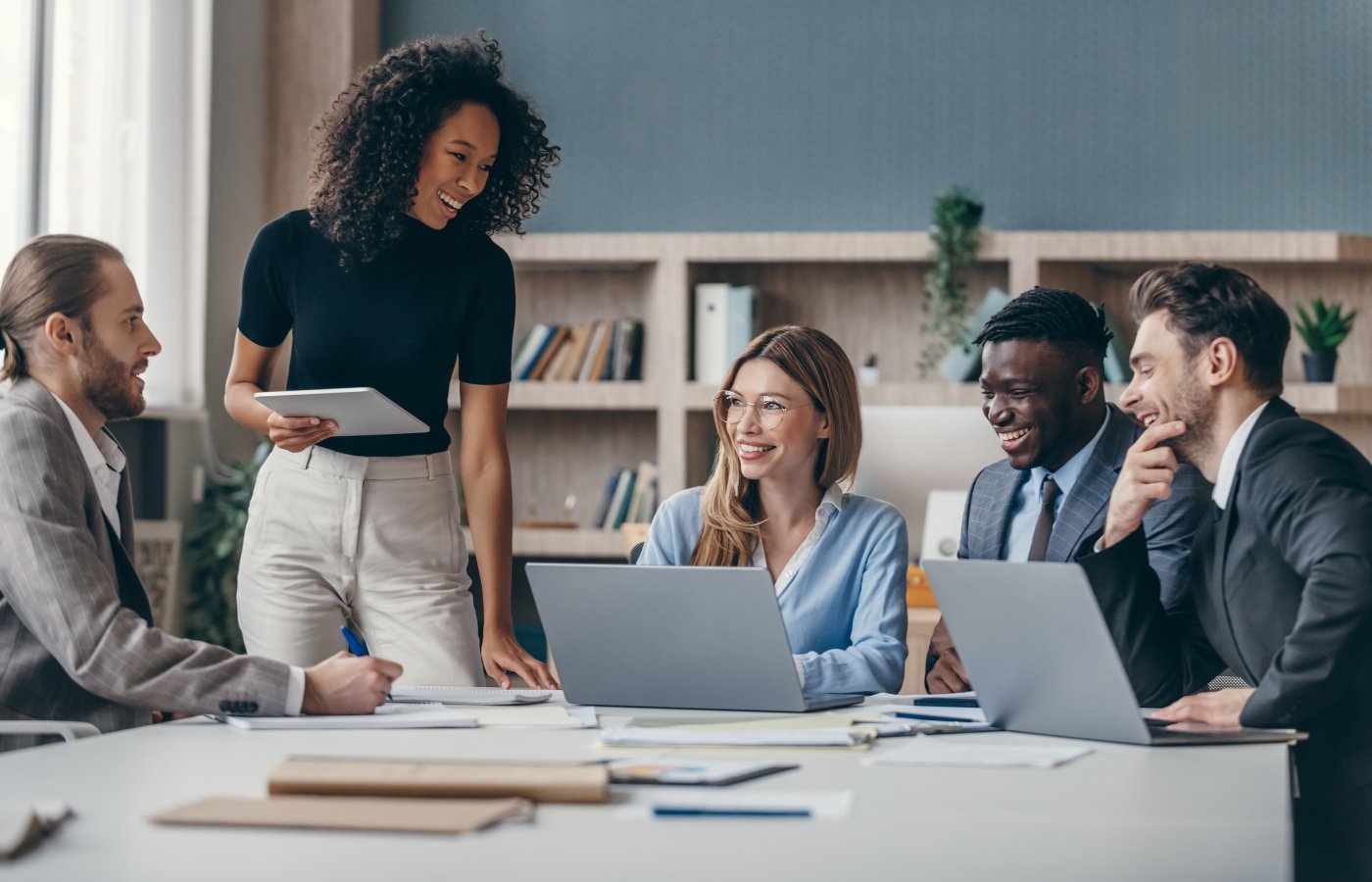 people working together in an office