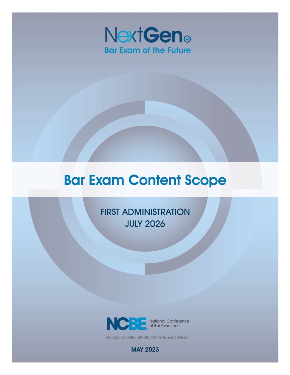 Cover of future bar exam content scope document